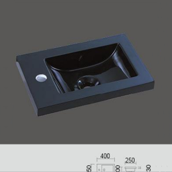 Black color glossy resin basin RB-15