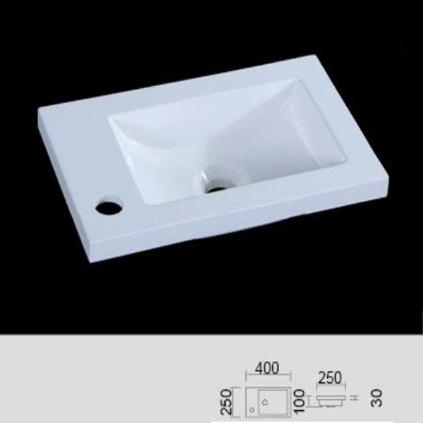 White color glossy bathroom resin basin RB-16