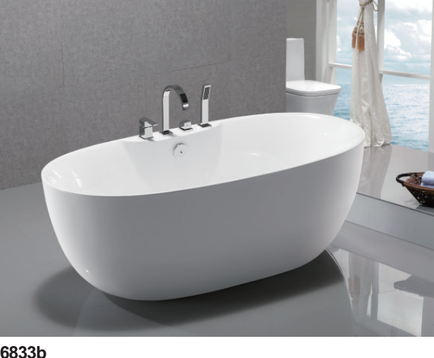 Complete set acrylic free standing bathtub 6833B