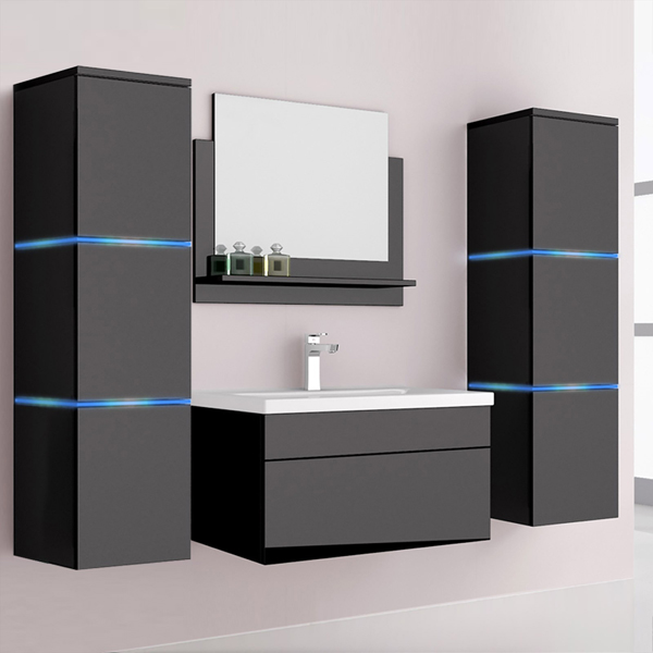 Double basin bathroom cabinet with LED MF-1824