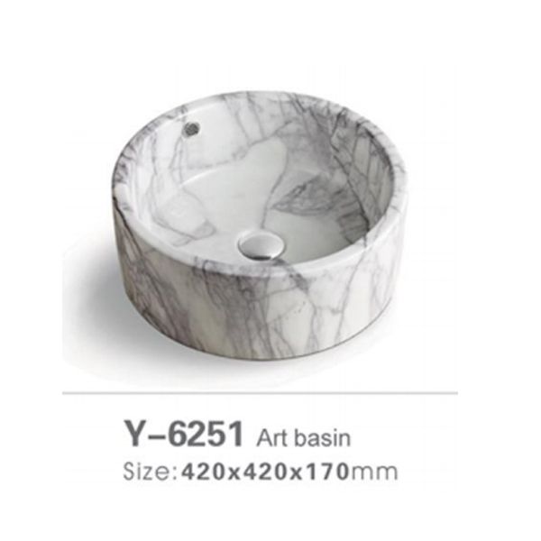 Marble stone ceramic wash sink 6251
