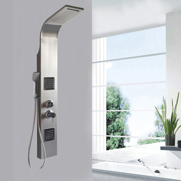 Brushed stainless steel shower column SP-S32