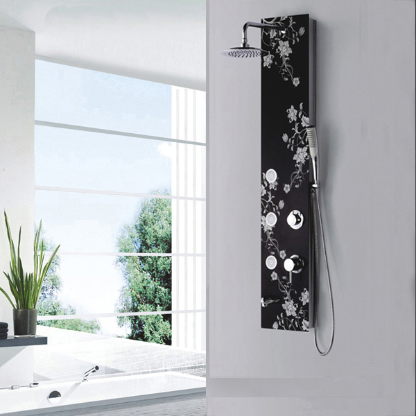 Flower design glass shower pillar  SP-G23