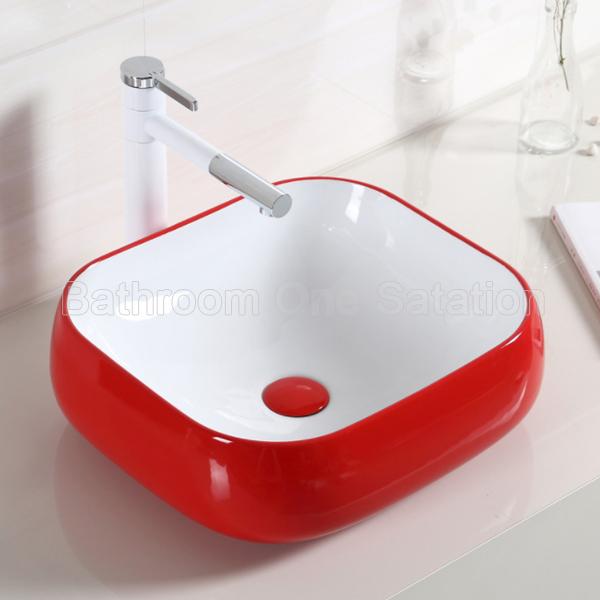 red wash basin
