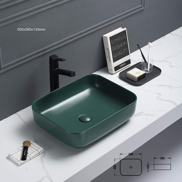 green color wash basin 8254