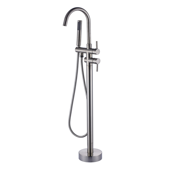 Brushed stainless steel bathtub faucet F-02