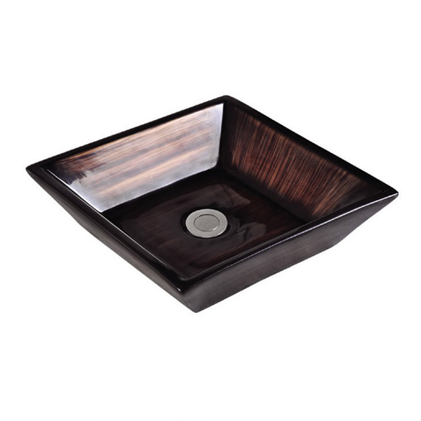 Square wood bathroom wash basin WB-19 