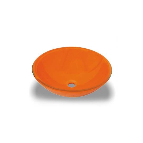 Orange bathroom glass wash bowl GB-11