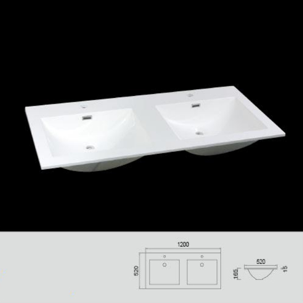 Bathroom resin sink ,double basin RB-20