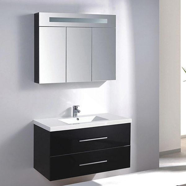 Black color MDF bathroom cabinet set MF-1606