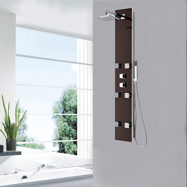 Black glass shower set SP-G07