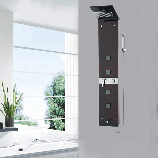 Wood glass shower panel SP-04