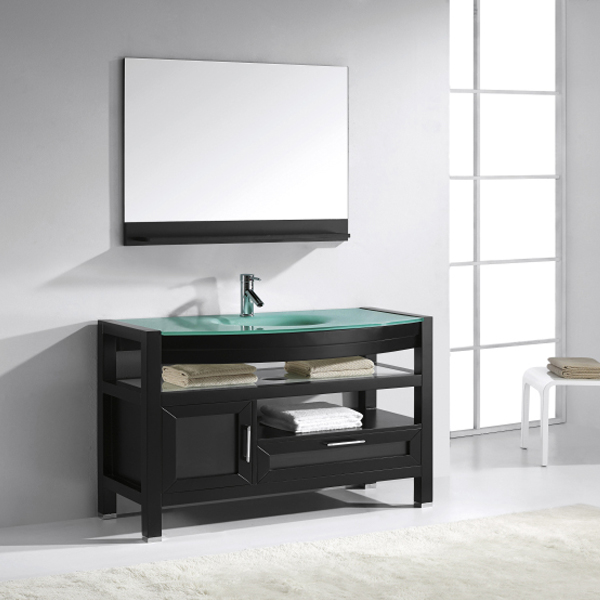 Glass basin wood vanity BC-115