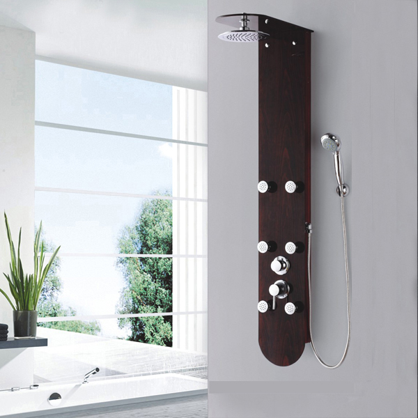 Wood like glass shower panel SP-G06