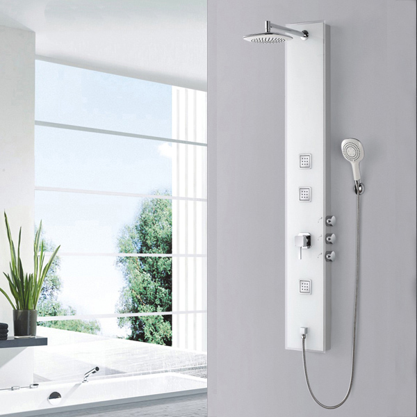 Super white color glass shower SP-G14