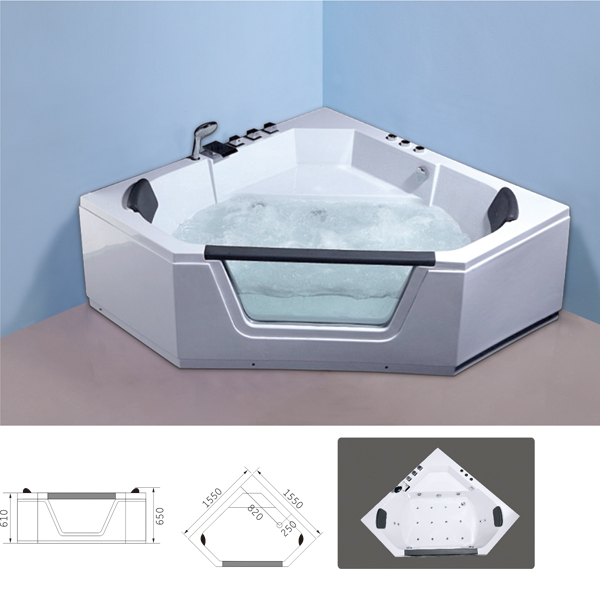 Triangle corner acrylic bathtub MB-615