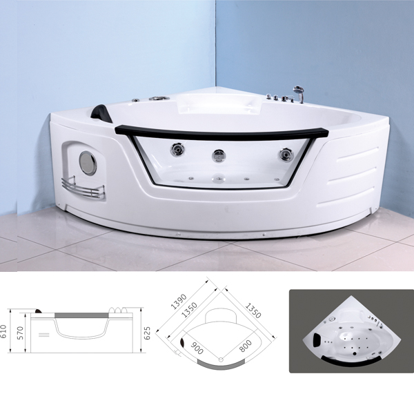 Glass massage bathtub MB-641