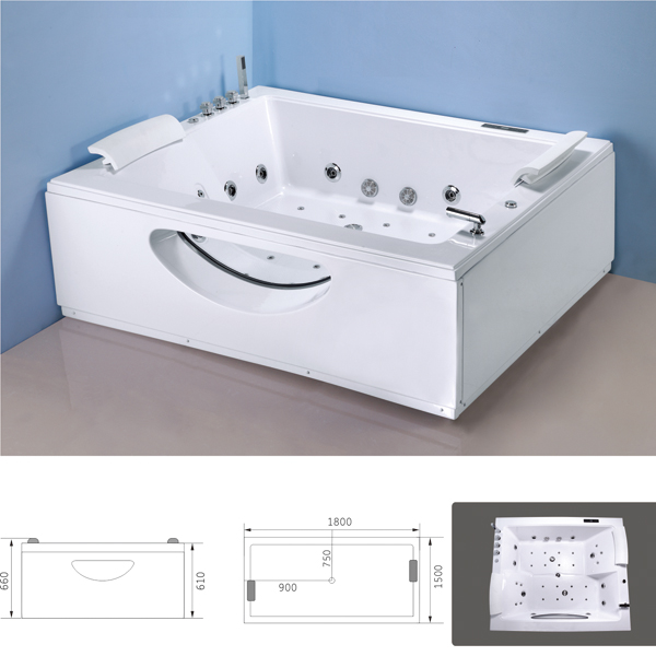 Two person whirlpoor bathtub MB-632