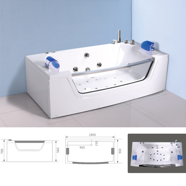 Simple design massage bathtub MB-637