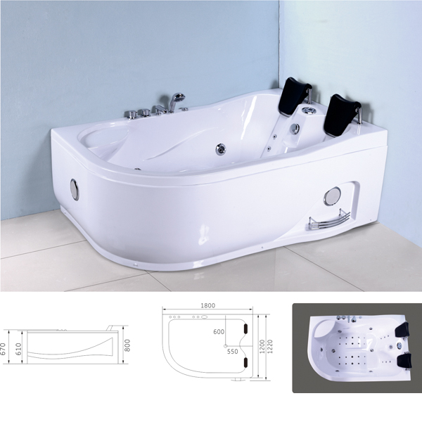 Morden design whirlpoor bathtub MB-633