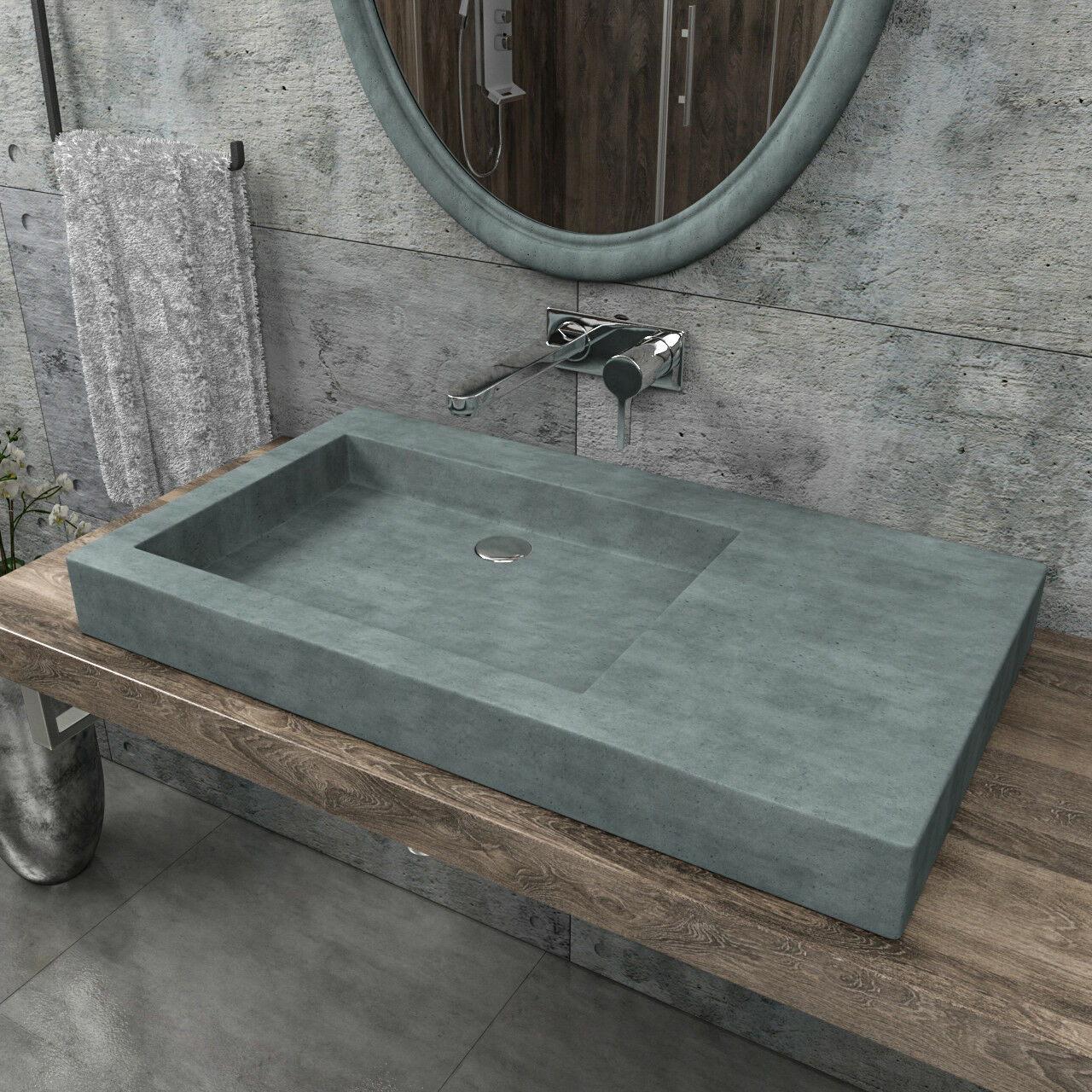 Cement stone outdoor wash basin CB-08