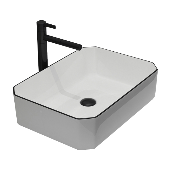 Black white ceramic wash basin 8134