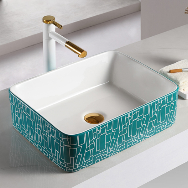 Green color wash basin 8148