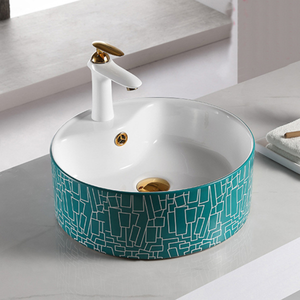 Green color wash sink 8149