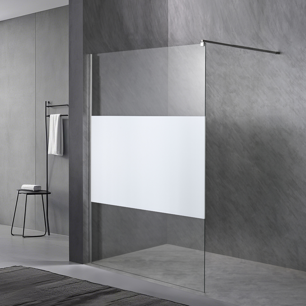 Cheap price print glass walk in shower screen SE-2105