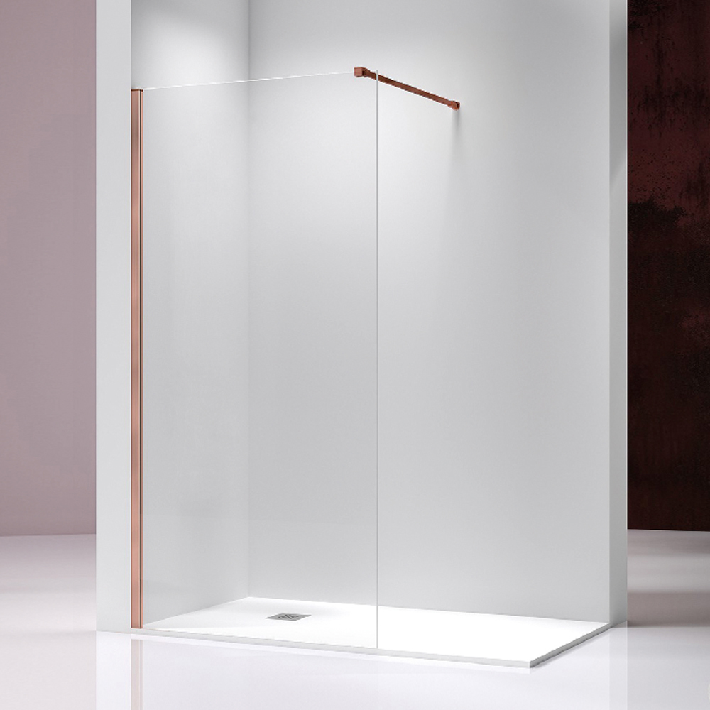 Rose golden walk in shower glass SE-2101RG