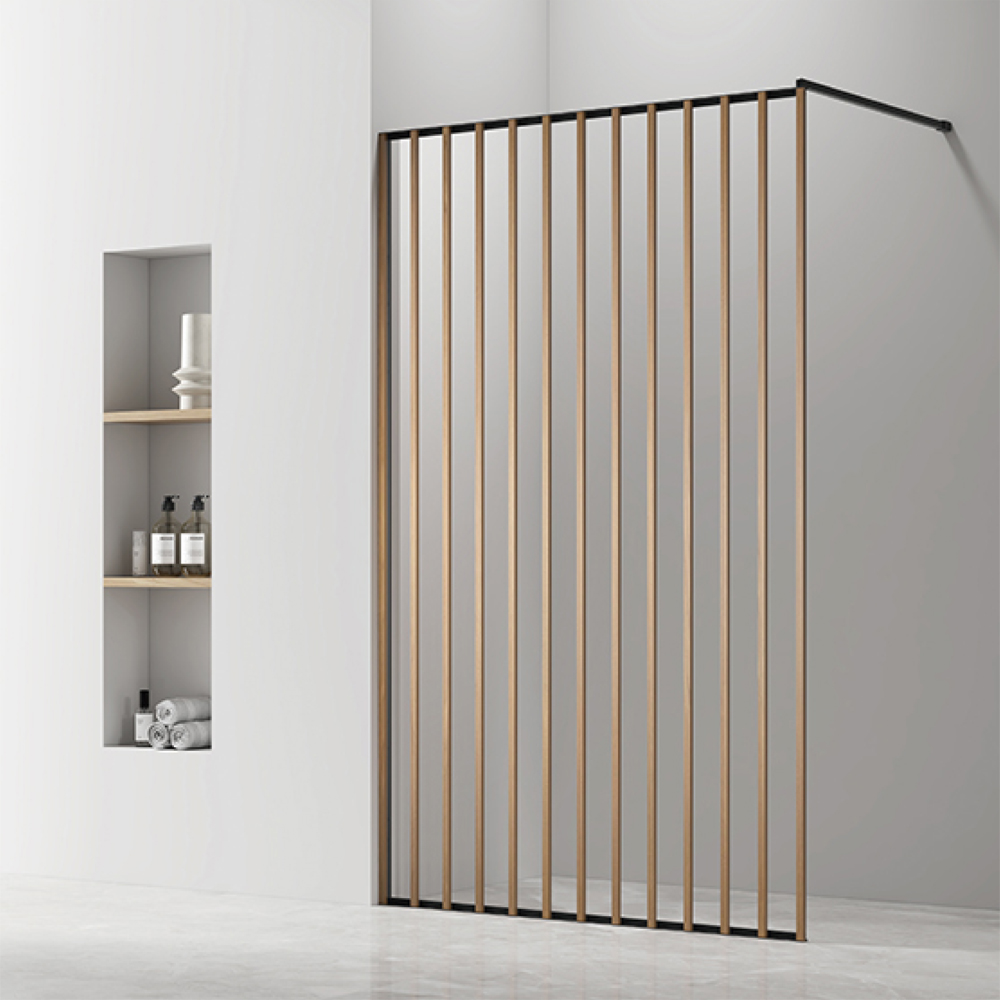 Wooden like walk in shower glass SE-2112