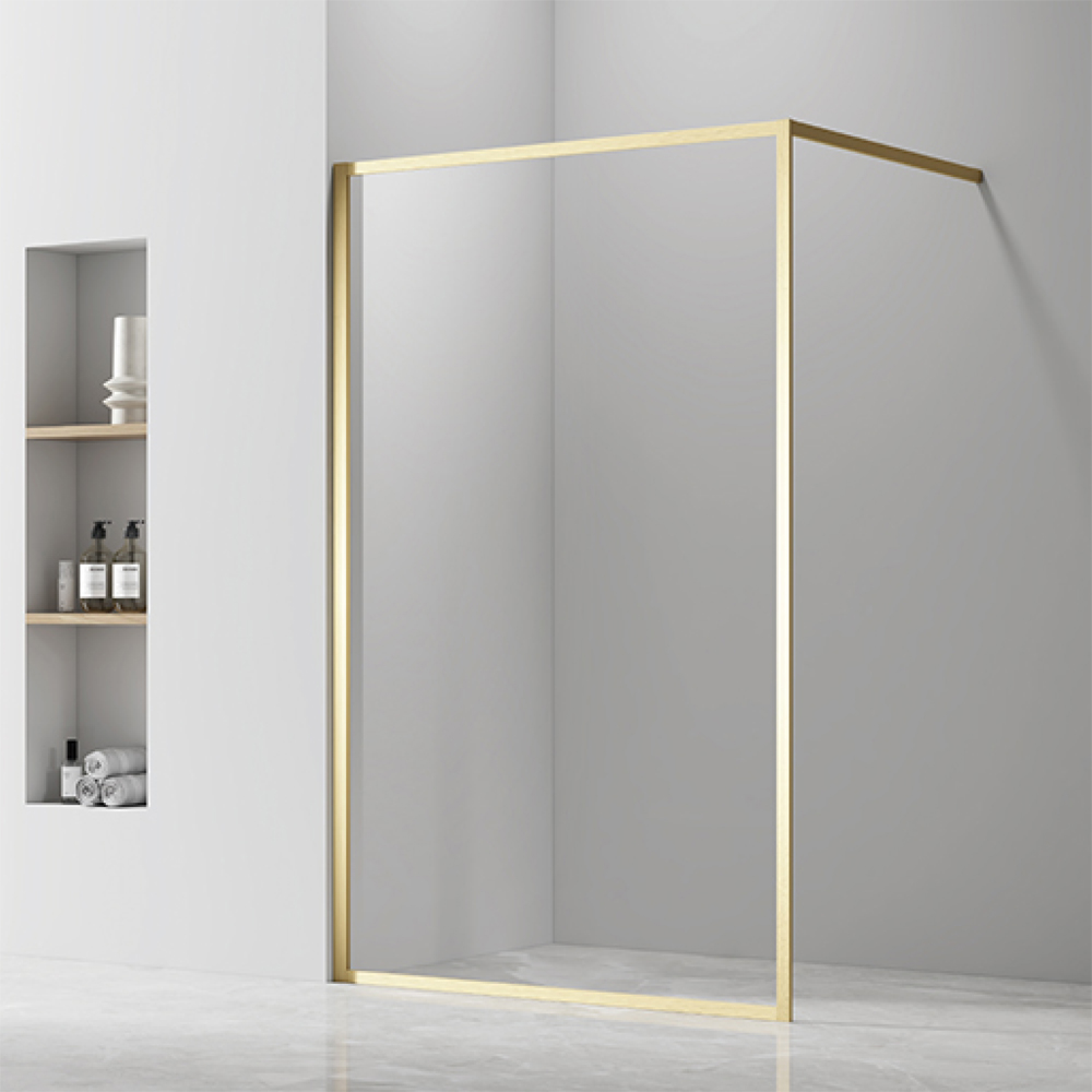 Golden frame walk in shower glass SE-2113