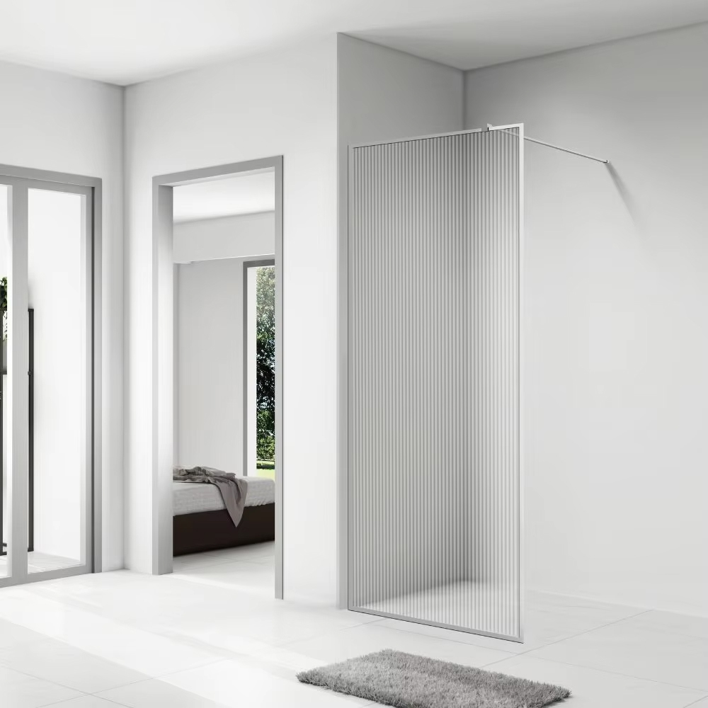 Metal frame walk in shower glass SE-2115
