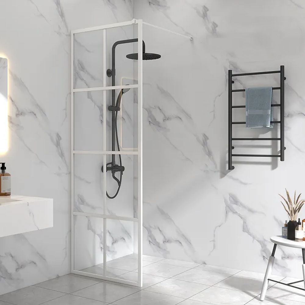 White color walk in glass shower SE-2124