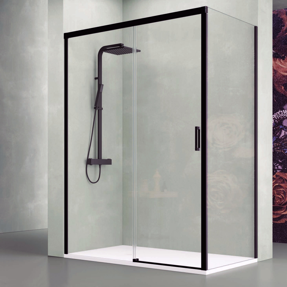 Mampara de ducha de cristal negro SE-2302B