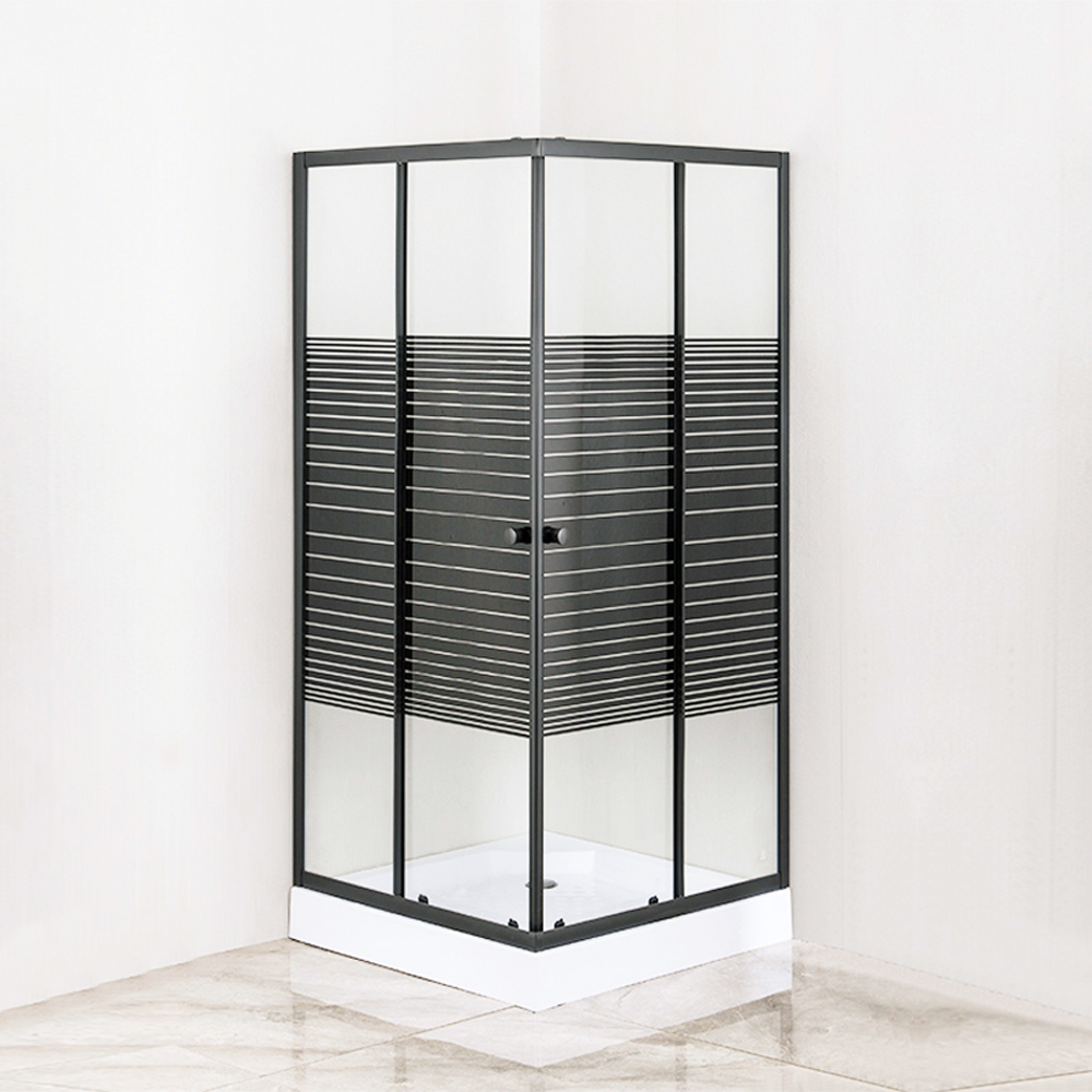Black color print glass shower SE-2441B