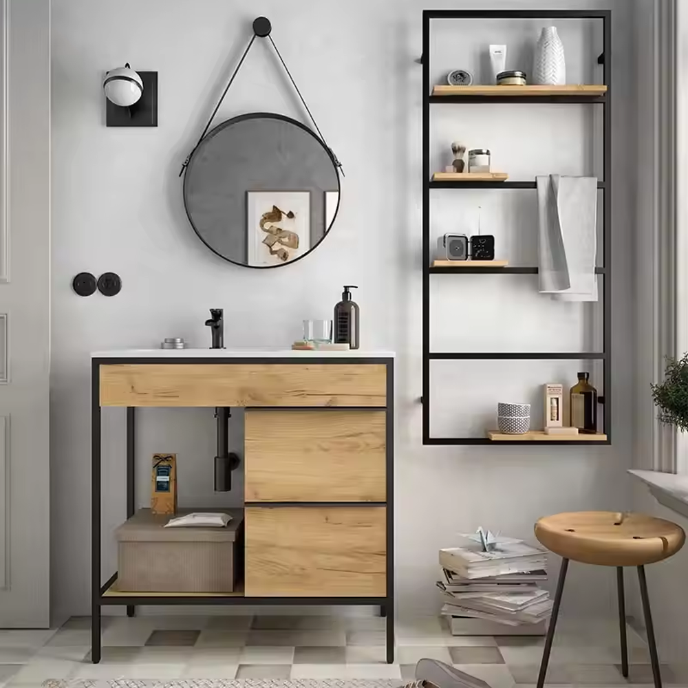 Floor standing metal leg bathroom furniture MF-2562