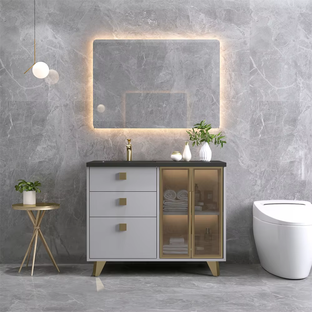 Oak wood bathroom vanity MF-2569