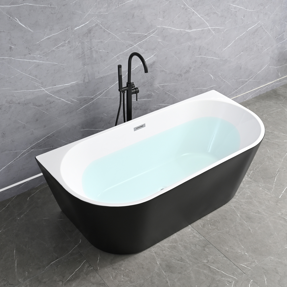 Mattschwarze freistehende Badewanne 9019B
